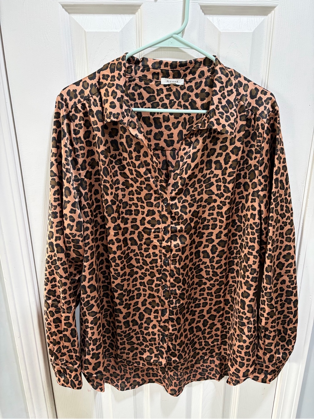 Pleione Leopard Print Blouse in Tan and Black